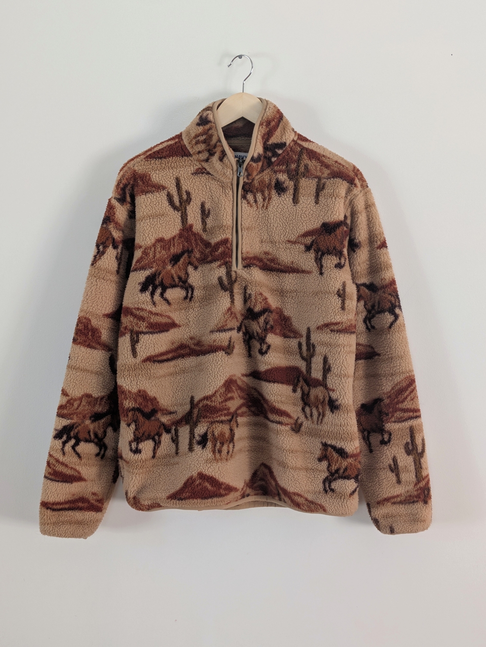 Old Navy Horse Desert Sherpa Quarter-Zip Sweater - L